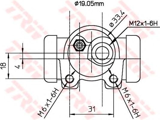 Колесный тормозной цилиндр TRW BWD129 - Фото 1