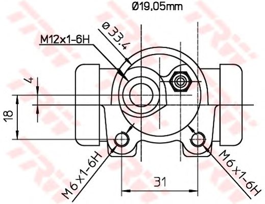 Колесный тормозной цилиндр TRW BWD130 - Фото 1