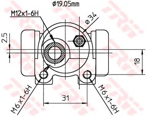 Колесный тормозной цилиндр TRW BWD134 - Фото 1
