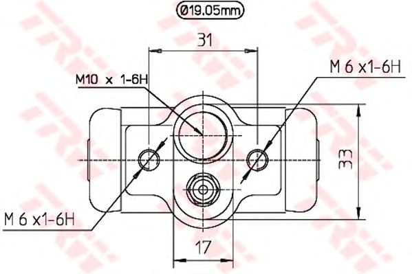Колесный тормозной цилиндр TRW BWD229 - Фото 1