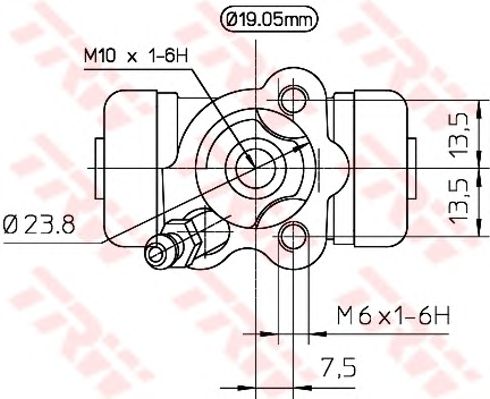 Колесный тормозной цилиндр TRW BWD266 - Фото 1