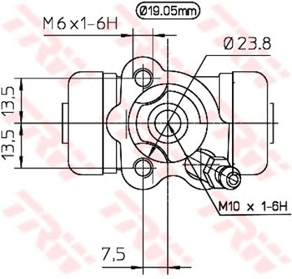Колесный тормозной цилиндр TRW BWD267 - Фото 1