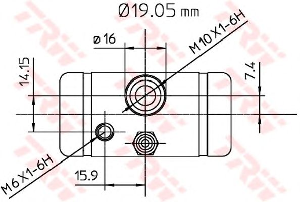 Колесный тормозной цилиндр TRW BWD291 - Фото 1