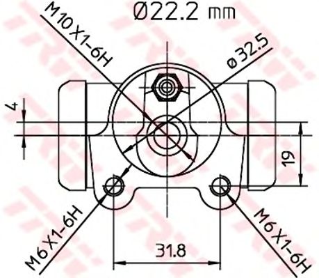 Колесный тормозной цилиндр TRW BWH138 - Фото 1