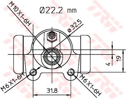 Колесный тормозной цилиндр TRW BWH374 - Фото 1