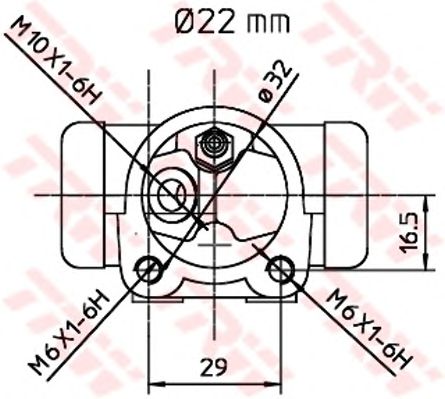 Колесный тормозной цилиндр TRW BWH396 - Фото 1