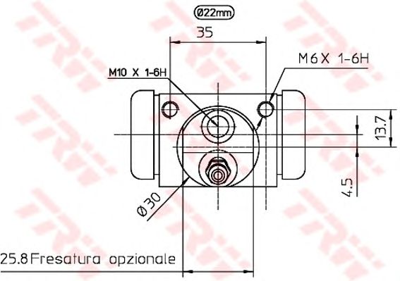 Колесный тормозной цилиндр TRW BWH402 - Фото 1