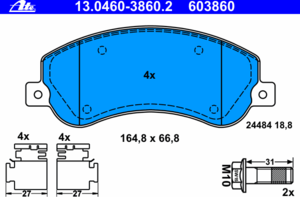 Тормозные колодки ATE 13.0460-3860.2