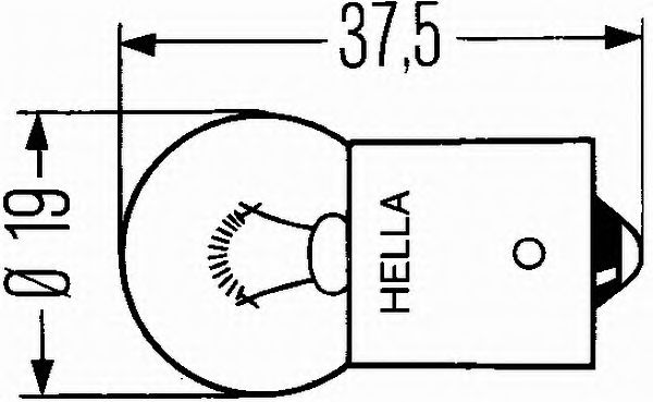 Лампа накаливания HELLA 8GA 002 071-251 (фонарь освещения номерного знака, внутреннее освещение, стояночный / габаритный огонь) - Фото 1