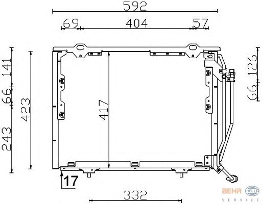 Радиатор кондиционера HELLA 8FC 351 038-454 BEHR HELLA SERVICE Version ALTERNATIVE - Фото 1