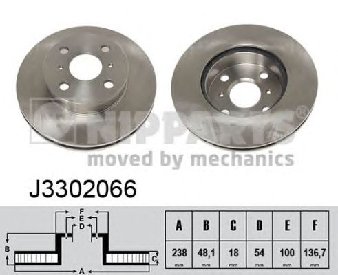Тормозной диск NIPPARTS J3302066 - Фото 1