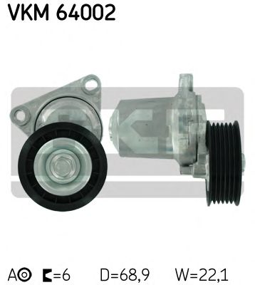 Натяжной ролик поликлинового ремня SKF VKM 64002 - Фото 1