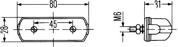 Фонарь освещения номерного знака HELLA 2KA 001 389-101 - Фото 1