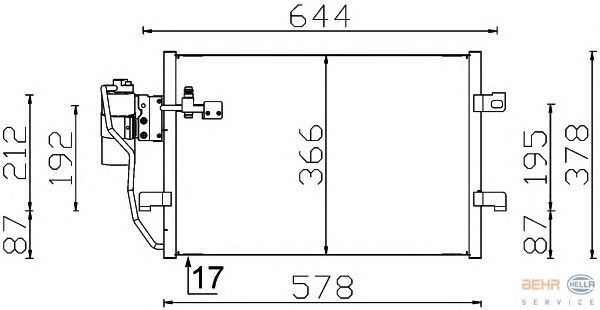 Радіатор кондиціонера HELLA 8FC 351 301-394 - Фото 1