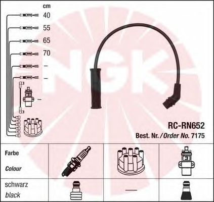 Комплект высоковольтных проводов NGK RCRN652 - Фото 1