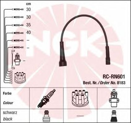 Комплект високовольтних проводів NGK 8183 - Фото 1