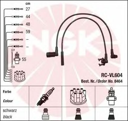 Комплект высоковольтных проводов NGK RCVL604 - Фото 1