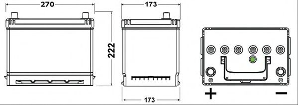 Стартерная аккумуляторная батарея EXIDE EB705 - Фото 1