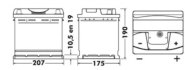 Стартерная аккумуляторная батарея EXIDE EB500 - Фото 1