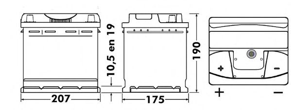 Стартерная аккумуляторная батарея EXIDE EB501 - Фото 1
