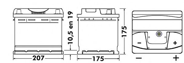 Стартерная аккумуляторная батарея EXIDE EB442 - Фото 1
