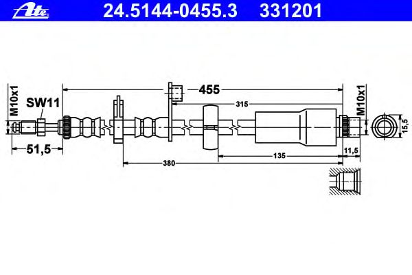 Тормозной шланг ATE 24.5144-0455.3