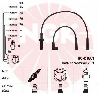 Комплект высоковольтных проводов NGK RCCT601 - Фото 1