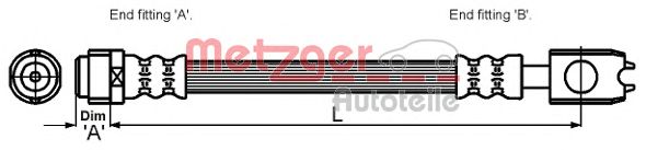 Тормозной шланг METZGER 4116215 - Фото 1