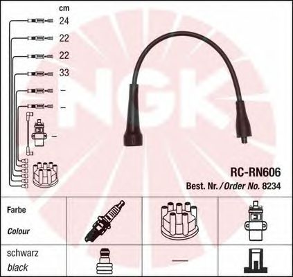 Комплект высоковольтных проводов NGK RCRN606 - Фото 1