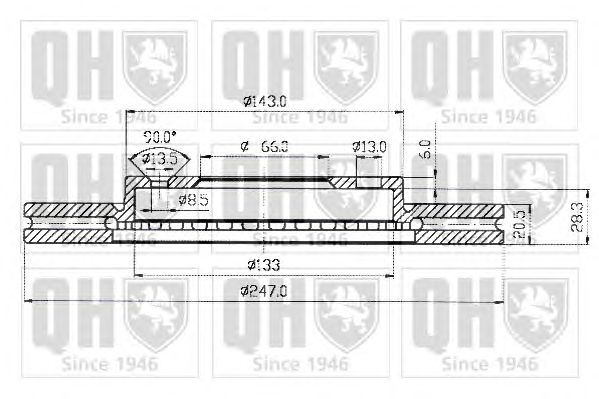 Тормозной диск QUINTON HAZELL BDC3688 - Фото 1