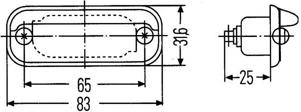 Ліхтар освітлення номерного знака HELLA 2KA 001 378-041 - Фото 1