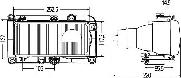 Основна фара HELLA 1DL 007 872-077 - Фото 1