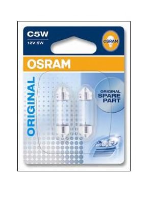 Лампа накаливания OSRAM 6418-02B (указатель поворота, сигнал торможения, освещение номерного знака, задняя противотуманная фара, фара заднего хода, внутреннее освещение, фонарь установленный в двери, освещение багажника, подкапотная лампа, стояночные огни
