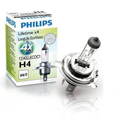 Лампа накаливания PHILIPS 12342LLECOC1 (указатель поворота, сигнал торможения, освещение номерного знака, задняя противотуманная фара, фара заднего хода, внутреннее освещение, фонарь установленный в двери, освещение багажника, подкапотная лампа, стояночны - Фото 2