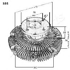 Вязкостная муфта вентилятора охлаждения JAPANPARTS VC-101 - Фото 2