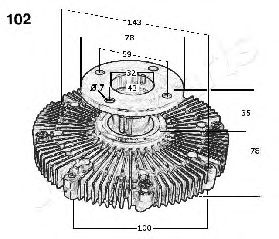 Вязкостная муфта вентилятора охолодження JAPANPARTS VC-102 - Фото 2
