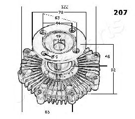 Вязкостная муфта вентилятора охлаждения JAPANPARTS VC-207 - Фото 2