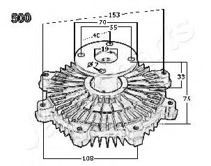 Вязкостная муфта вентилятора охлаждения JAPANPARTS VC-500 - Фото 2
