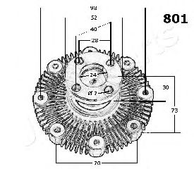 Вязкостная муфта вентилятора охолодження JAPANPARTS VC-801 - Фото 2