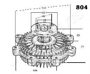 Вязкостная муфта вентилятора охлаждения JAPANPARTS VC-804 - Фото 2