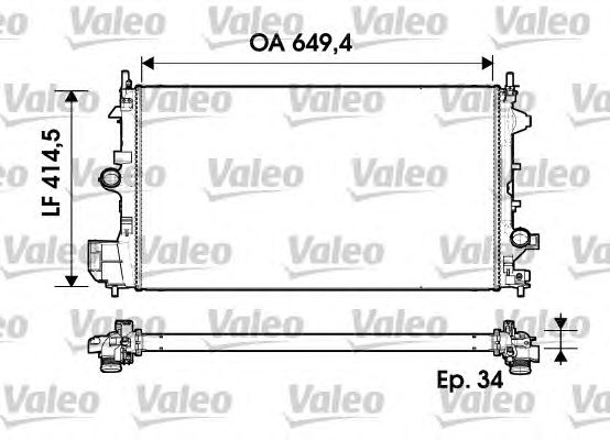 Радиатор, охлаждение двигателя VALEO 734339