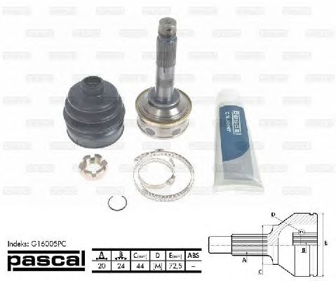 Комплект ШРУСов PASCAL G16005PC