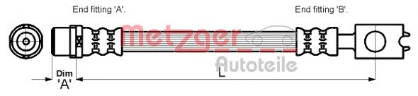 Тормозной шланг METZGER 4116213 - Фото 1