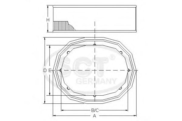 Фильтр воздушный SCT SB 2057 - Фото 1