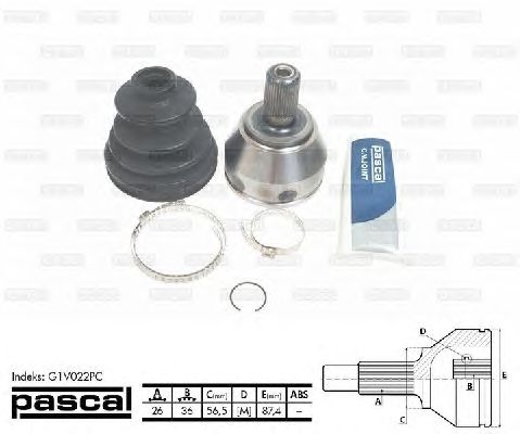 Комплект ШРУСов PASCAL G1V022PC