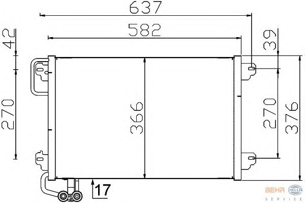 Радіатор кондиціонера HELLA 8FC 351 300-514 - Фото 1