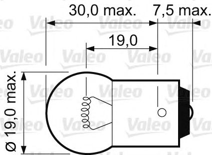 Лампа накаливания VALEO 032221 (фонарь указателя поворота, фонарь освещения номерного знака, фара заднего хода, задний габаритный огонь, внутреннее освещение, фонарь освещения багажника, подкапотная лампа, стояночные огни / габаритные фонари, дополнительн - Фото 2