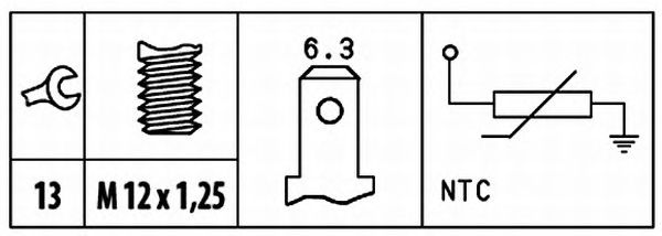 Датчик температуры охлаждающей жидкости HELLA 6PT 009 309-491 - Фото 1
