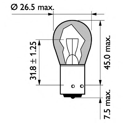 Лампа накаливания фонаря указателя поворота PHILIPS 13496MLCP - Фото 1
