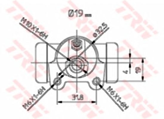 Колесный тормозной цилиндр TRW BWD183 - Фото 1